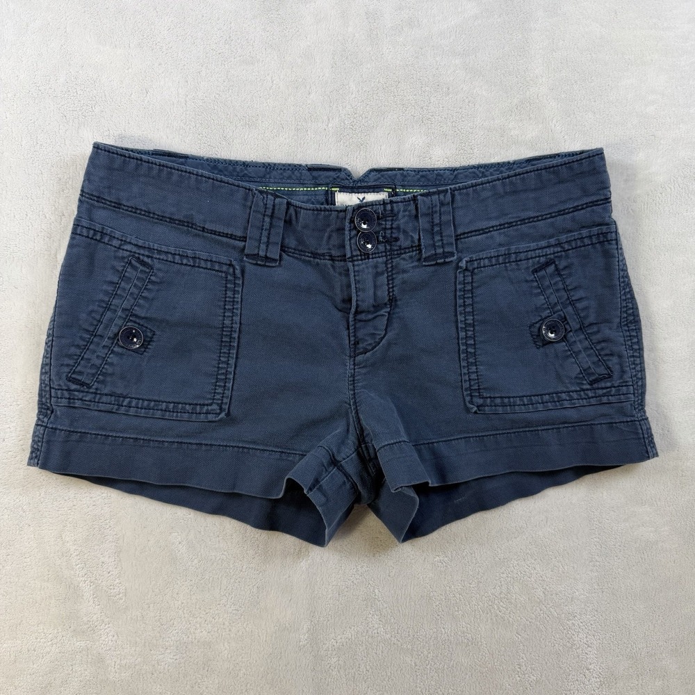 Vintage Y2K American Eagle Women's Size 2 Shorts Solid Dark Blue